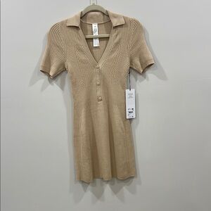 ALO Yoga Tan Sheath Polo Dress